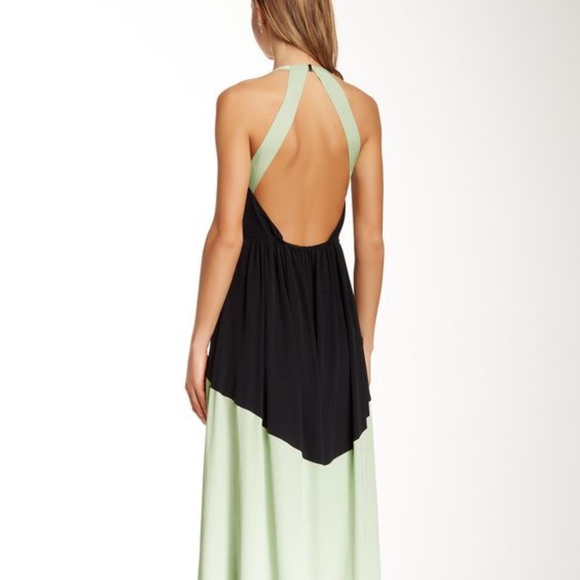 NEW $695 Tibi New York Colorblock Open Back Hi-Lo‎ Dress in Mojito [SZ 2 ] - Picture 5 of 6